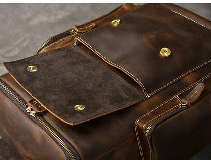 Leather Men's Backpack male computer bag15.6 inch laptop bags Travel Backpacks