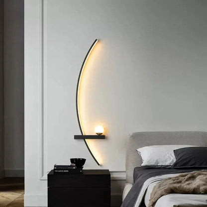 LED Wall Lamps Modern Black Gold Interior Nordic Art TV Home Decor Sconce Lights