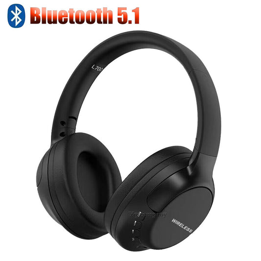 Wireless Bluetooth 5.1 Headphones Over Ear Headset Stereo Noise Cancelling + Mic