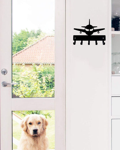 Airplane #1 Key Rack Hanger - 6 inch Wide Metal Wall Art