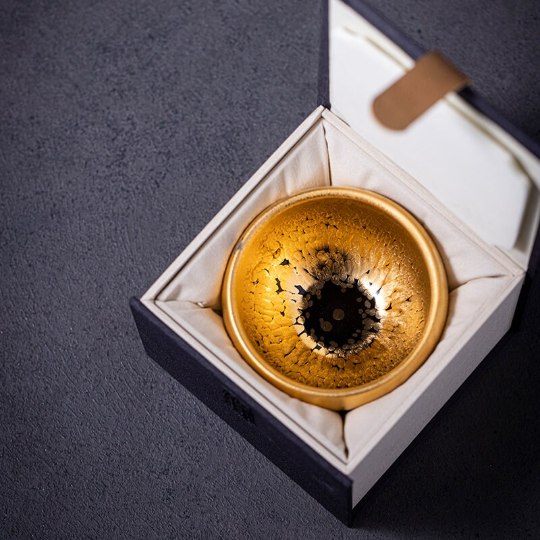 Gold Ceramic Tea Cup Chinese Tea Cups with Gifts Box 120ml