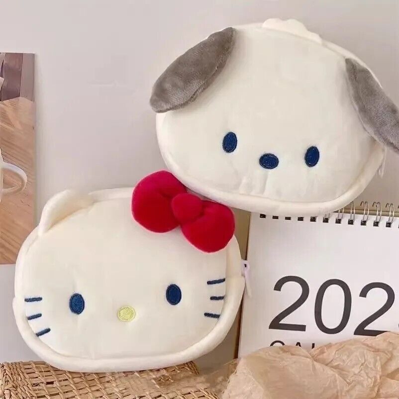 HelloKitty Plush Makeup Bag Zero Wallet Cartoon Cute Girl Storage Bag