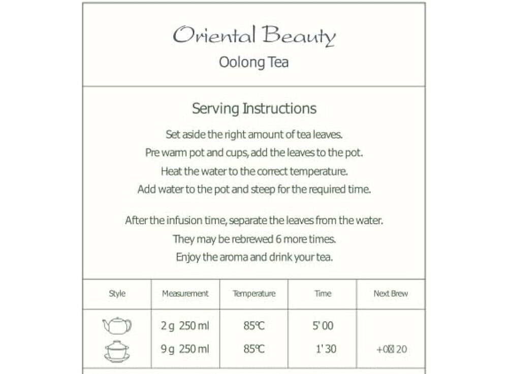 Oriental Taiwan Oolong Tea - Dongfang Meiren Tea - White Tip Oolong Tea - 50g