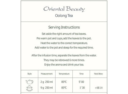 Oriental Taiwan Oolong Tea - Dongfang Meiren Tea - White Tip Oolong Tea - 50g