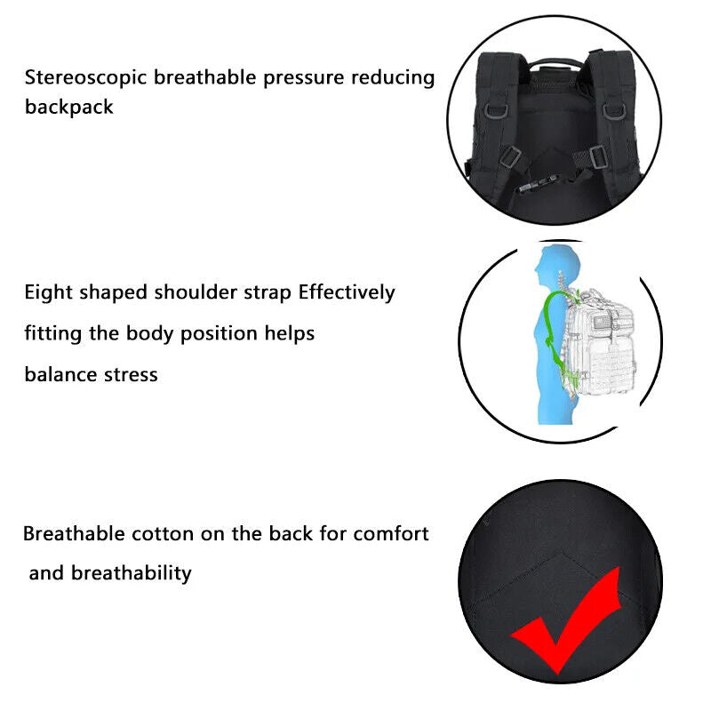 Tactical Backpack Camping Bags Rucksacks Men Travel Hunting Backpack