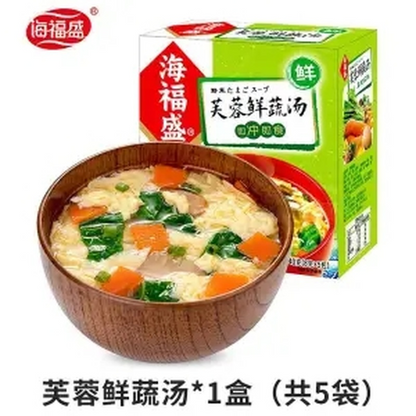 40g/box Instant Soup Chinese Food Snacks 零食中国食品小吃 冲泡即食速食汤料包 方便速溶汤 海福盛 芙蓉鲜蔬汤