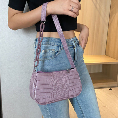 Women's Shoulder Bag PU Leather Milk Tea Bag Sling Handbag Zipper Square Bag