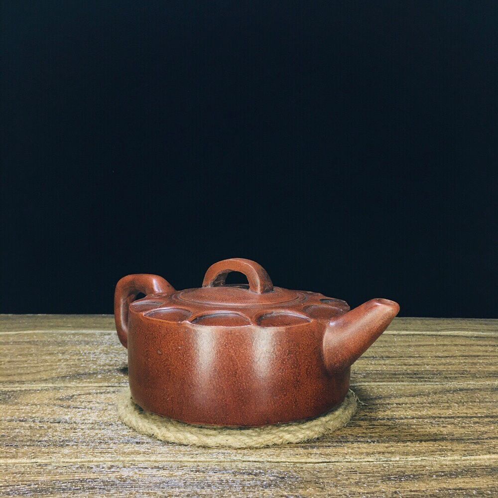 vintage chinese yixing purple clay teapot zisha ceremony carving Collectible art