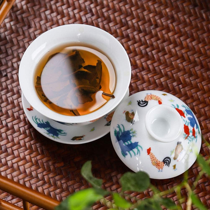 Gaiwan Tea Cup Gaiwan Tea Set with Lid and Saucer Handmade Chinese Porcelain Gai