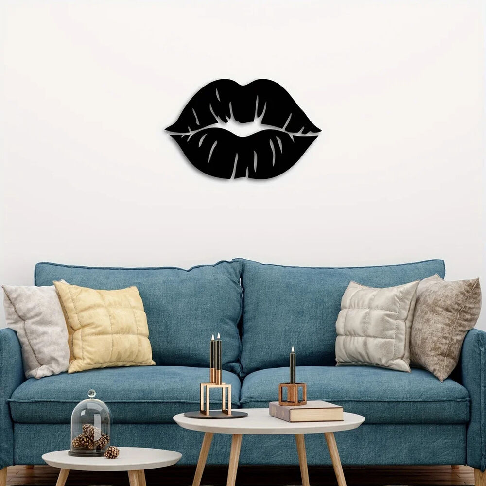 Metal Sexy Lips Wall Art,Ready To Hang Metal Wall Decorations For Bedrooms