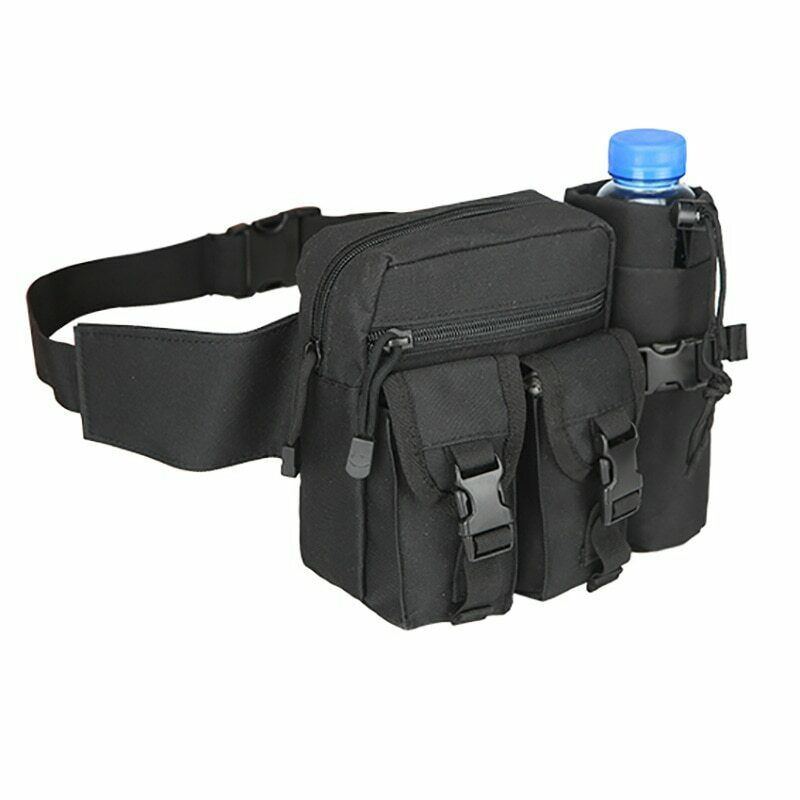 Military Utility Tactical Waist Bag Camping Hiking Climb Belt Bag Bottle Pouch