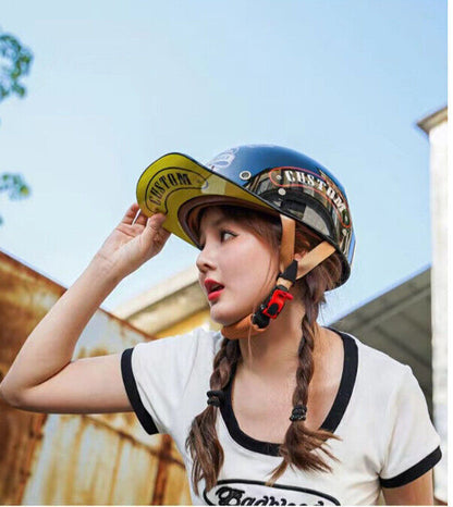 Colorful Half Helmet Baseball Cap Man Gift Motorcycle Scooter Moped Jet Helmet