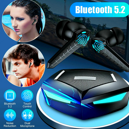 Headphones Wireless Earbuds Bluetooth Headset True Black in ear Dual Gaming US*