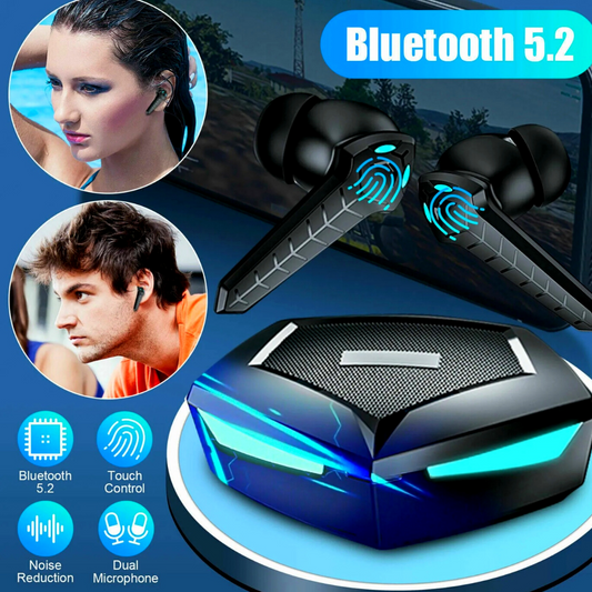 Headphones Wireless Earbuds Bluetooth Headset True Black in ear Dual Gaming US*