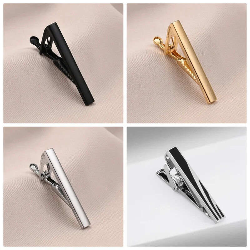 Tie Clips 8Pcs Copper Short Pins Set W/ Gift Box Accessories Men Shirt Cufflinks