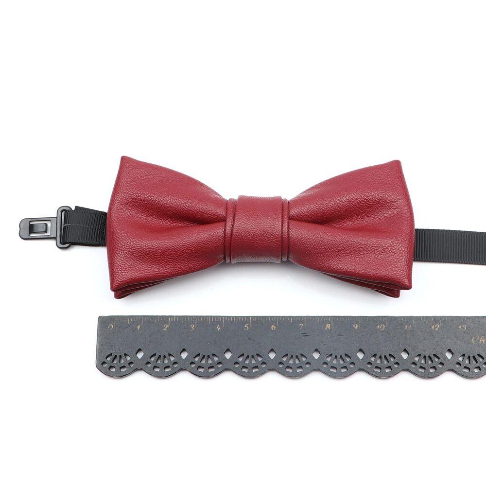 Men Bow Tie PU Leather Patchwork Female Necktie Adult Cravate Wedding Party Wear