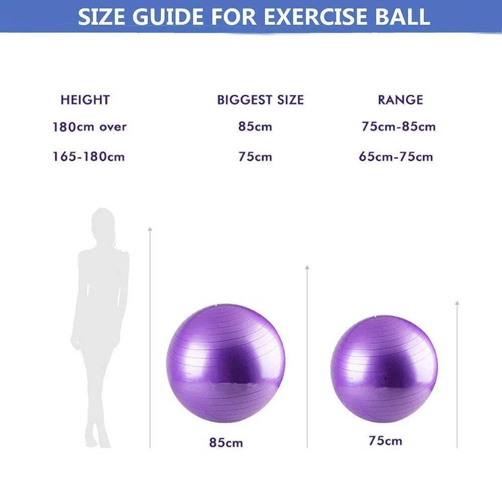 Yoga Ball Exercise Anti Burst Fitness Balance Workout Stability US 75''-85''