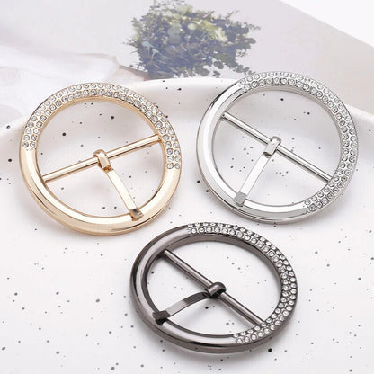 Belt Buckle Metal Pin Rhinestones Handbags Cuff Adjustment Dress Waistband Decor