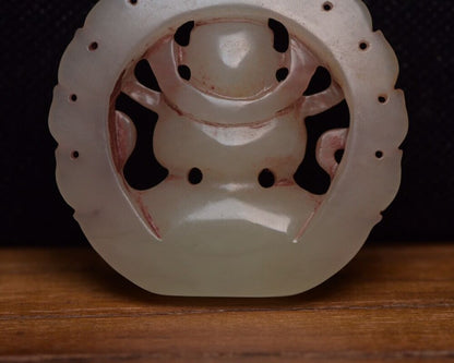 Chinese Natural Hetian Jade Carving Kuan Yin Statue Lucky Jade Pendant Amulets