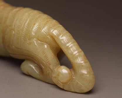 Collection Chinese Natural Hetian Jade Carved Tiger Statue Nice Figurines Rare