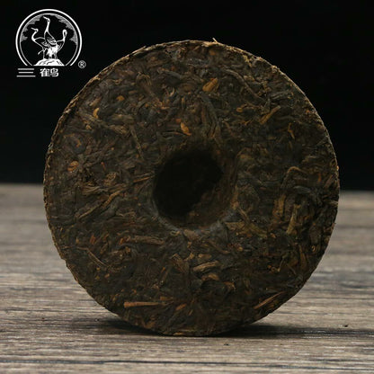 Three Cranes Sanhe 2014 "0207" Liu Bao Tea Cake Dark Tea Heicha 100g