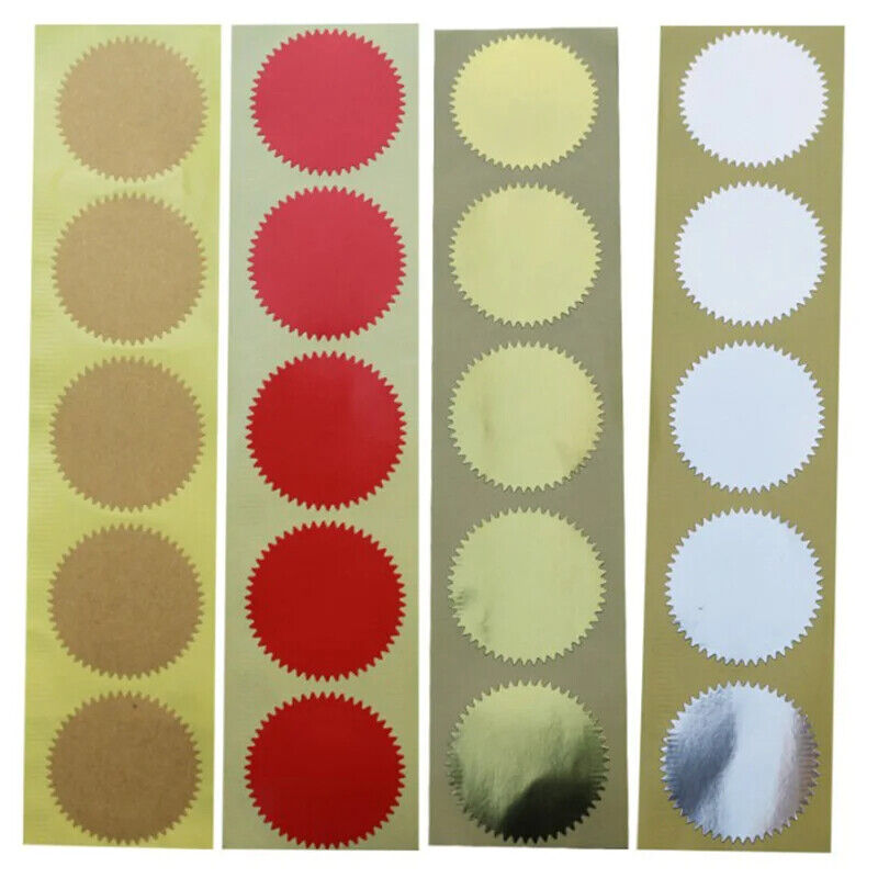 Scrapbooking Stickers 100Pcs Silver Gold Sticky Notes Package Embosser Seal 45mm