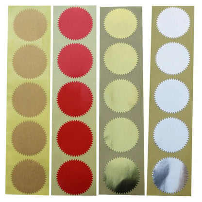 Scrapbooking Stickers 100Pcs Silver Gold Sticky Notes Package Embosser Seal 45mm