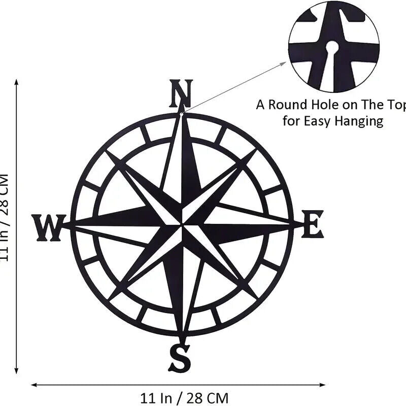 1pc, Compass Metal Wall Art, Room Decor, Home Decor, Scene Decor Wall decor