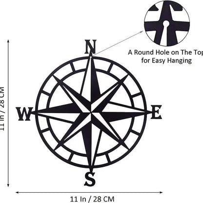 1pc, Compass Metal Wall Art, Room Decor, Home Decor, Scene Decor Wall decor