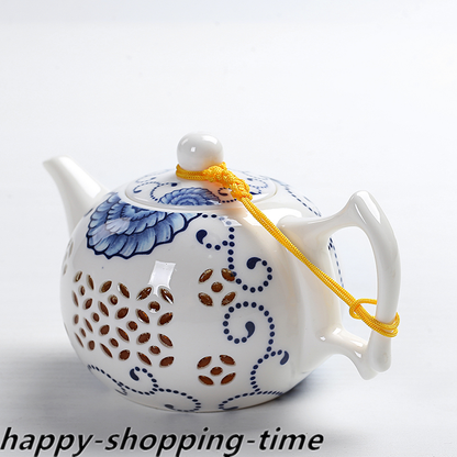 Porcelain Tea Pot Thin Glaze Hollow-out Design Kungfu Tea Pot With Infuser New