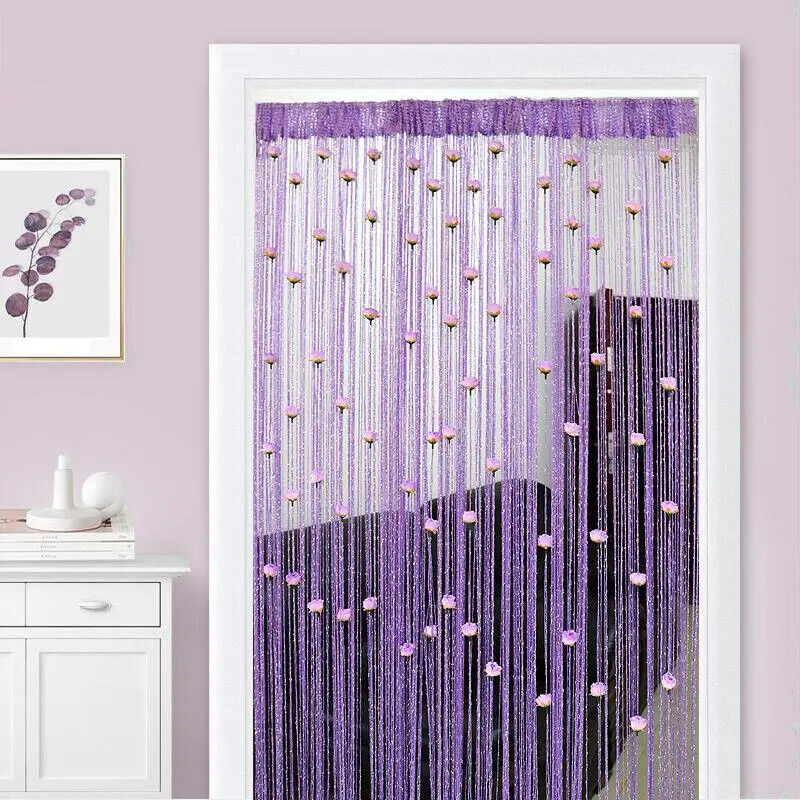 Door String Curtain French Window Thread Rope Left And Right Biparting 200x100cm
