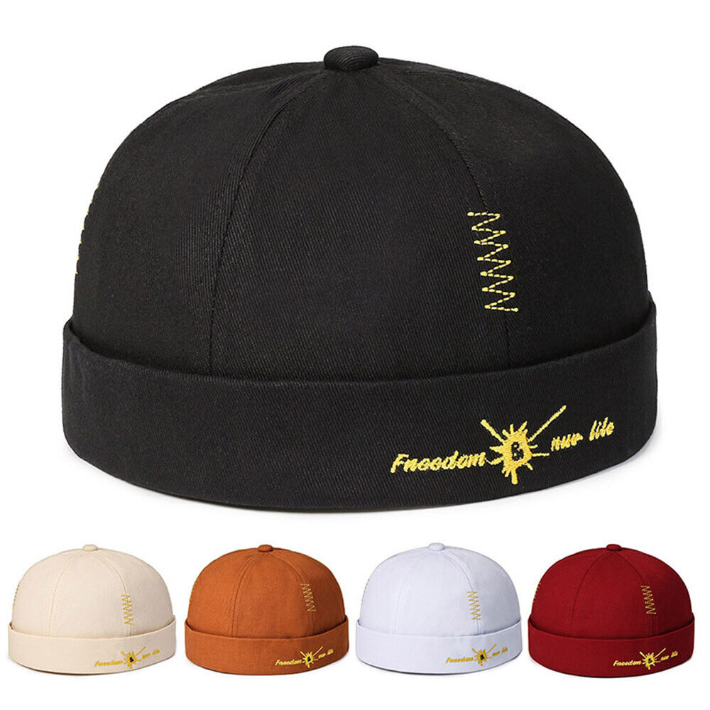 Hip Hop Hats Summer Hats Beanie Hat Skullies Cap Brimless Street Solid Color