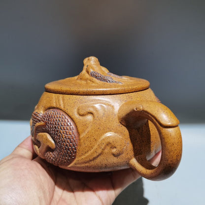 Vintage Chinese Yixing Purple Clay Teapot Zisha Ceramic Dragon Teaware Nice Rare