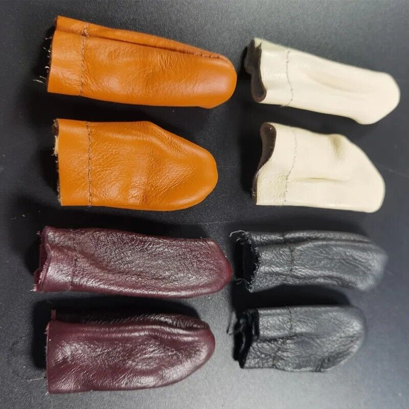 Thimble 5Pairs Cowhide Leather Finger Cot Protector DIY Index Guard Random Color