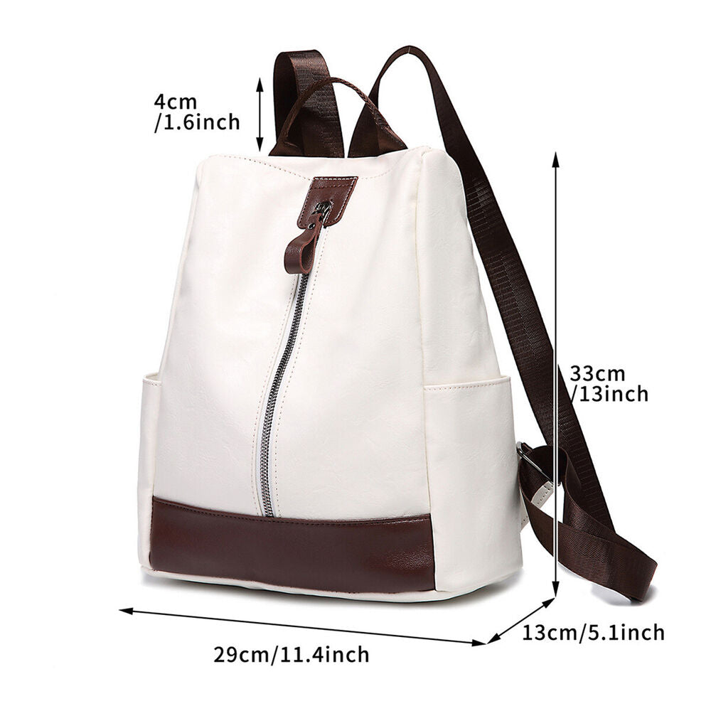 Soft Leather Women's Backpack Shoulder School Bag Retro Travel Bags