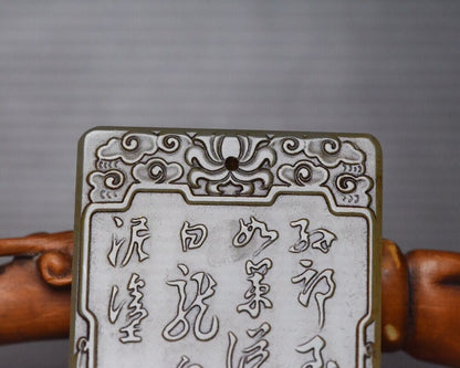 Chinese Natural Hetian Jade Carved Figure Story Statue Jade Pendant Jewelry Rare