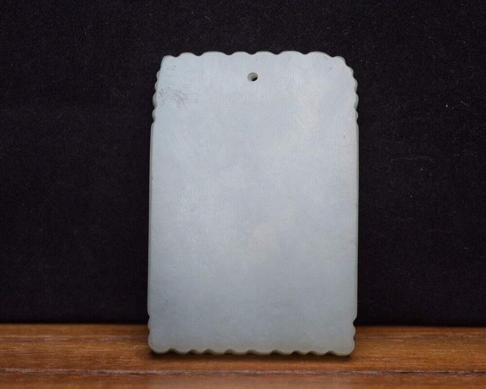 Chinese Top Natural Hetian Jade Carved Pine Figure Story Statues Pendant Jewelry