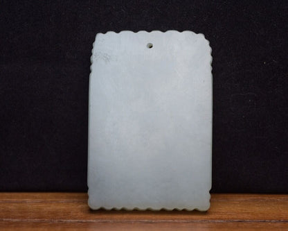 Chinese Top Natural Hetian Jade Carved Pine Figure Story Statues Pendant Jewelry