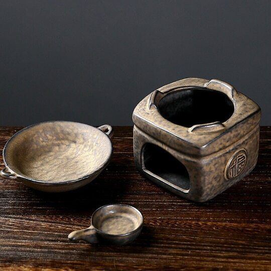 Bronze Ceramic Aromatherapy Incense Burner Indoor Candle Essential Oil Furnace