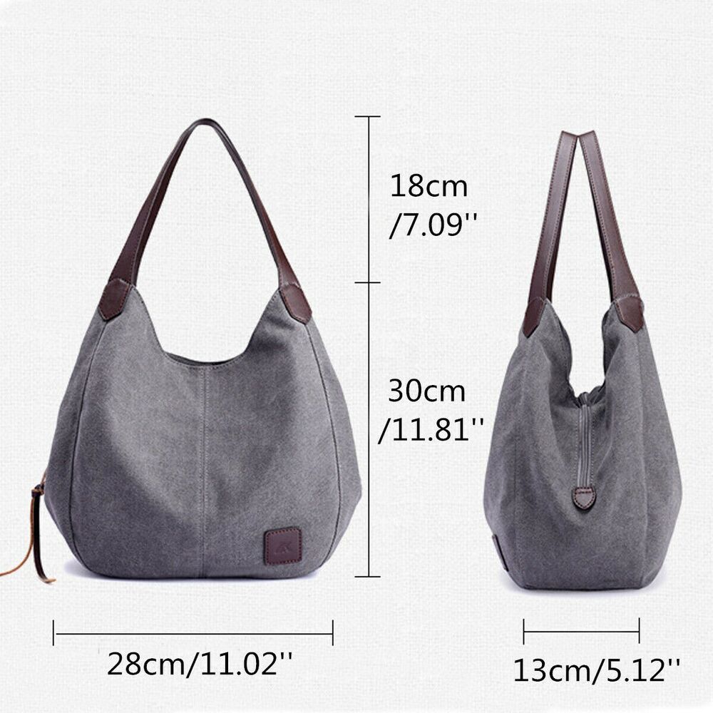 Womens Ladies Vintage Large Canvas Handbag Travel Shoulder Bag Casual Tote Purse