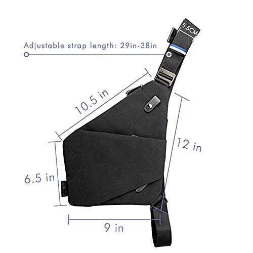 NIID-FINO NEO Sling Bag Anti-theft Crossbody Shoulder Right Hand, F2-black