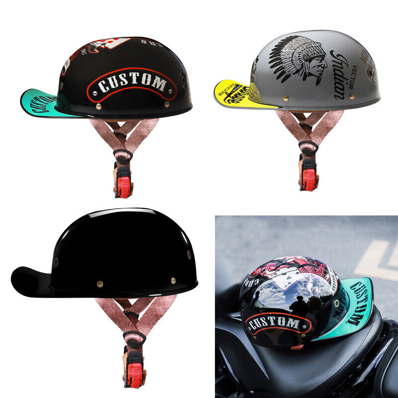 Motorcycle Half Helmet Multi-Color Retro Helmet Baseball Cap Duck Helmet