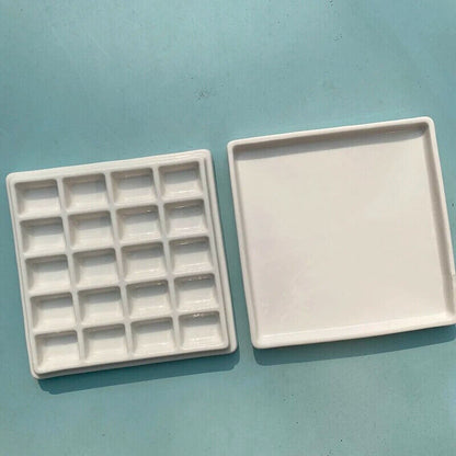 Watercolor Palette Ceramic Oil Painting White Porcelain Shell Color Mixing Plate