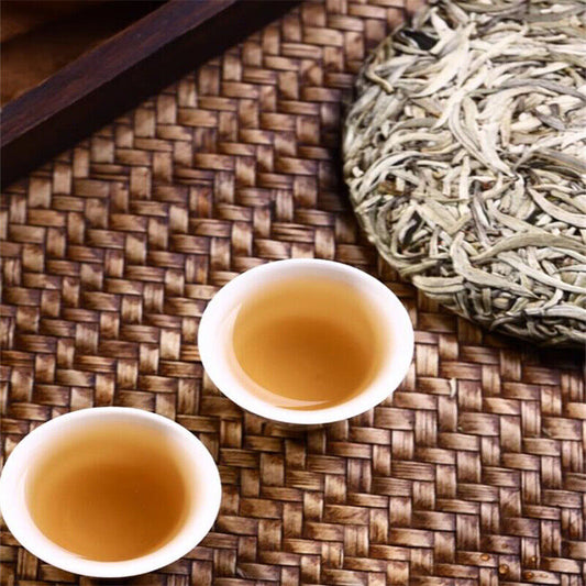 300g White Tea Cake Chinese Fuding Old Natural White Tea Organic Silver Needle