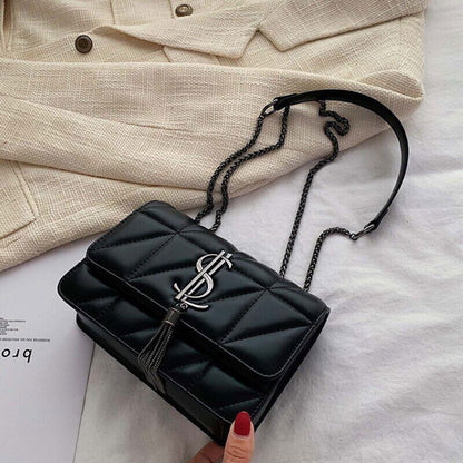 Handbag Tassel Square Bag Girl Pu Women Handbags Lock Shoulder Bags