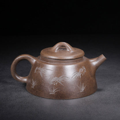 Chinese Yixing Zisha Clay Handmade Exquisite Teapot （石瓢 底款：王南林）