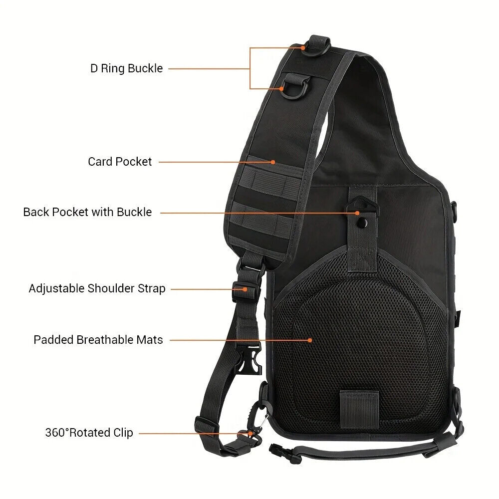 Tactical Backpack Chest Bag Waterproof Rucksack Bag for Outdoor Hiking Camping