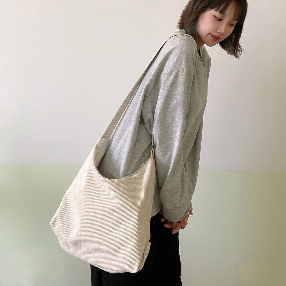 Women Striped Bags Zipper Crossbody & Shoulder Bag Eco Cloth Books Handbags