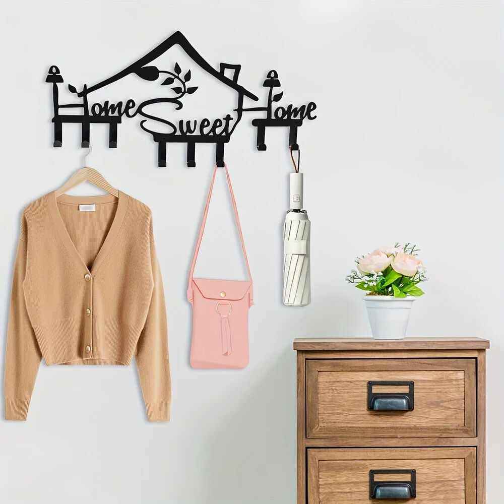 1pc Multi-Purpose SWEET HOME Hooks - Organizing Keys, Clothes, Towels Use