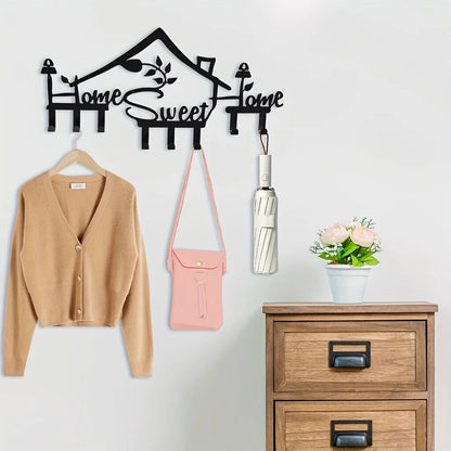 1pc Multi-Purpose SWEET HOME Hooks - Organizing Keys, Clothes, Towels Use